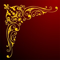 abstract floral background with golden elements