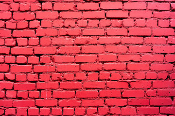 Fototapeta na wymiar Red brick building wall. Interior of a modern loft. Background for design and interview recording.