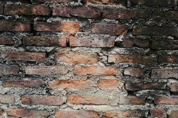 Old red brick wall Vintage background pattern