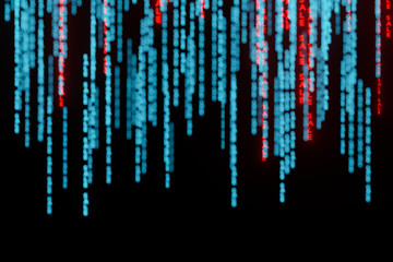Stream of binary matrix code SALE on the screen 3d rendering