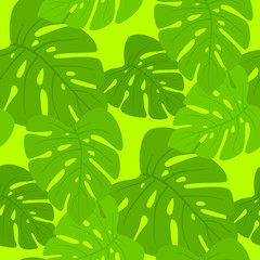 seamless tropical leaf pattern and background vector illustration