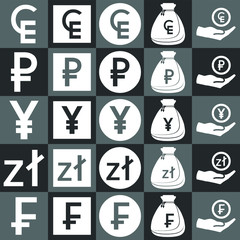 Currency icon set