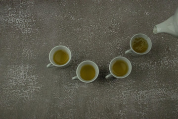 tea cup on a black background