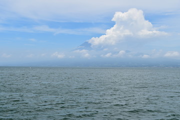 Fototapeta premium Mount Fuji with clouds in Shizuoka Prefecture