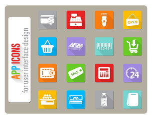 grocery store icon set