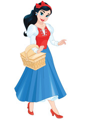 Girl dressed in a costume of Princess Snow White