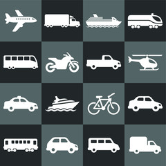 transportation icons set