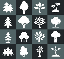 vector icon set for trees