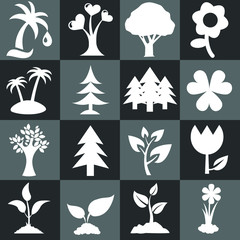 set of icons of nature
