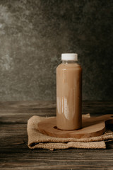 fresh liquid food product on blank plastic container bottle mockup