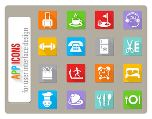 hotel service icon set