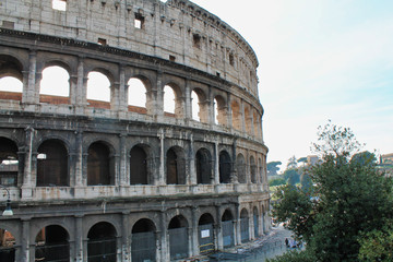Fototapeta na wymiar section of roman amphitheatre colosseum in Rome