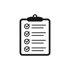 Clipboard with checklist icon, symbol for web site and app design. Vector illstration.