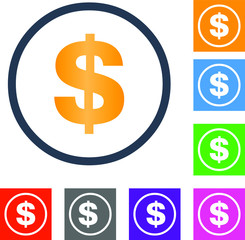 dollar icon set