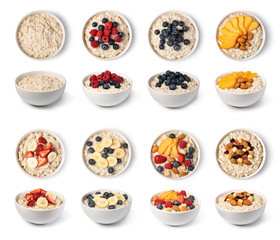 Bowl with prepared oatmeal