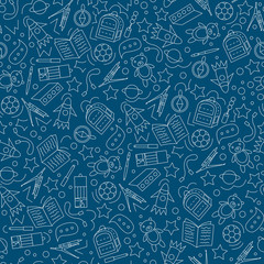 Back to school-seamless background. Vector illustration for design of school subjects