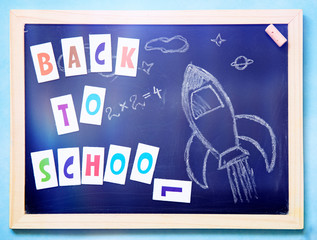 Back to School Concept.Text on blackboard.