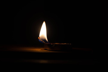 burning candle on a dark background