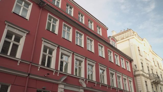 Riga, the capital of Latvia, Europe. Town historical architecture. Samples of 19th-century building facades in eclectic style. UNESCO World Cultural and Natural Heritage. Motion scene footage.