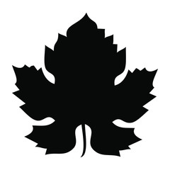 grape leaf silhouette vector isolated