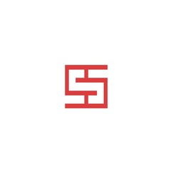 S Brick Logo. Simple letter S and outline of brick.