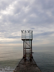 A flock of gulls on the tower