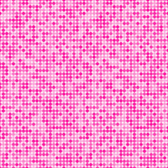 Abstract fashion polka dots background. White seamless pattern with pink gradient circles. Template design for invitation, poster, card, flyer, banner, textile, fabric.