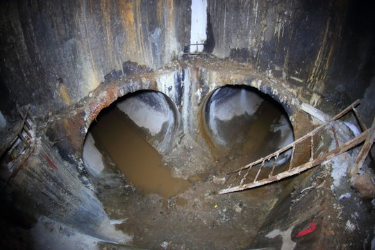 Inside The Sewer Pipes In The City