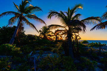 Fototapeta na wymiar romantic sunset beach on the Caribbean island of Anguilla