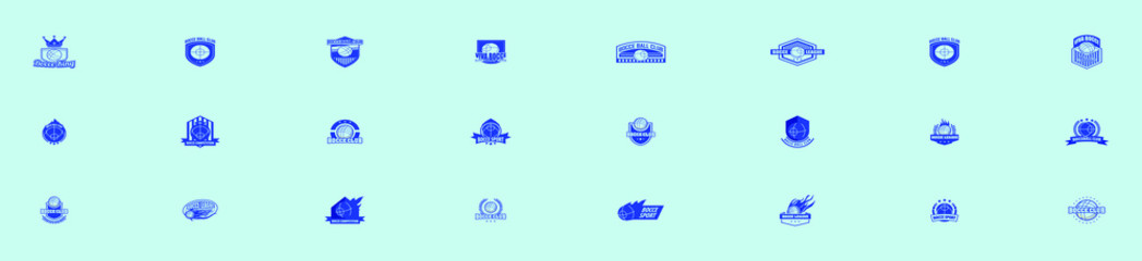 set of professional logo for sport team design template with various models. isolated vector illustration on blue