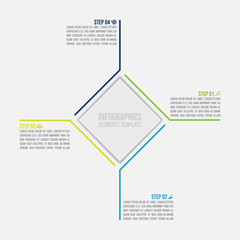 4 steps timeline infographic template