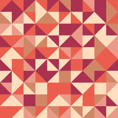 Geometric vector pattern with red, brown and orange triangles. Geometric modern ornament. Seamless abstract background