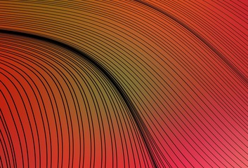 Light Red, Yellow vector backdrop with bent lines.