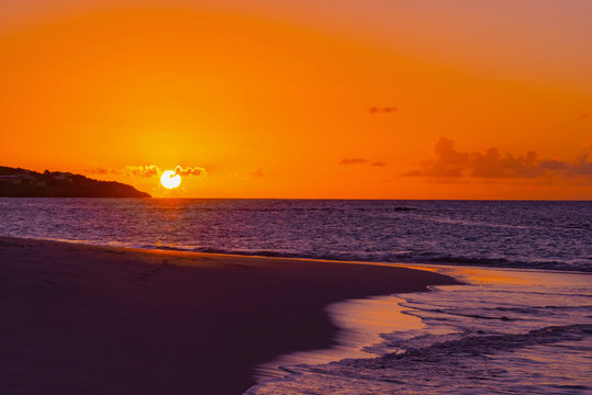 romantic sunset beach on the Caribbean island of Anguilla © DD25