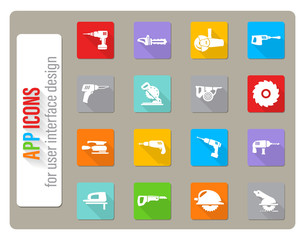 industrial equipment icon set