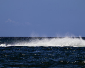 Boat mist in the water