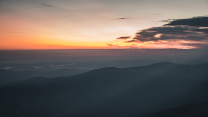 Fototapeta na wymiar Mountain Sunrise in Poland.