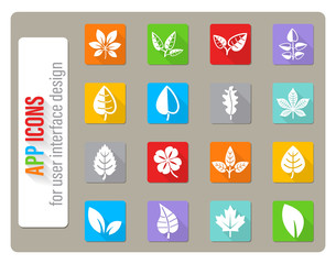 leaves icon set