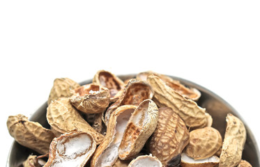 Shell peanuts isolated on a white background