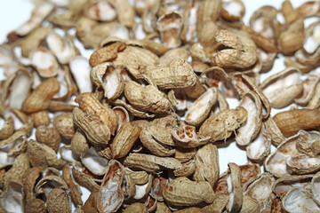 Shell peanuts isolated on a white background