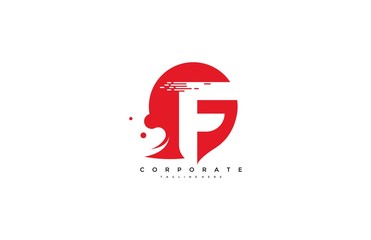 Abstract Creative Modern Bubble Chat Dots Element Letter F Logo Design