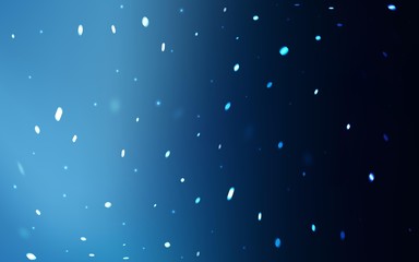 Dark BLUE vector texture with colored snowflakes. Decorative shining illustration with snow on abstract template. The pattern can be used for new year ad, booklets.