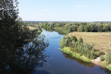 Beautiful summer landscape, river, forest