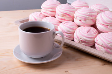 many pink round sweet marshmellows