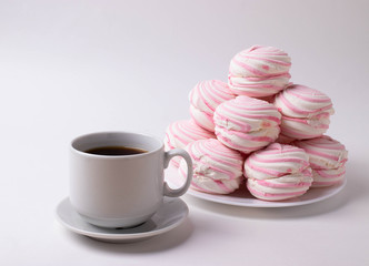 many pink round sweet marshmellows
