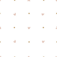 Pink hearts seamless pattern. Vector illustration. Stylish hipster texture.  Great for fabric, textile, wrapping paper.