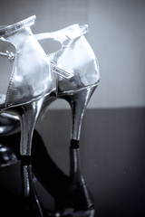 Womens shiny shoes with very high womens heels
