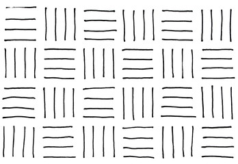 Vertical and horizontal lines are drawn with a black liner on white paper.
