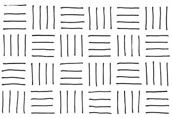  Vertical and horizontal lines are drawn with a black liner on white paper. © Sagittarius_13
