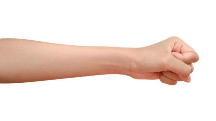visible veins arm and hand isolated on a white background